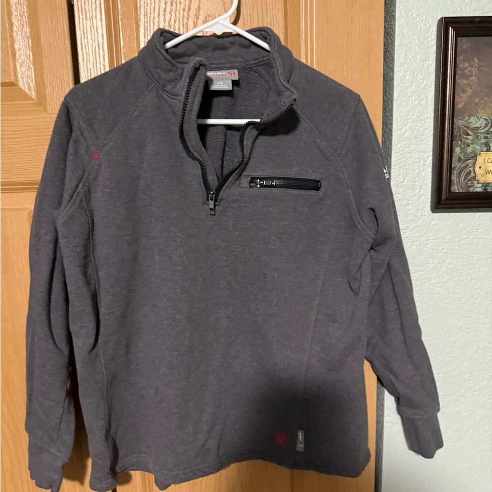 FR Ariat fleece 1/4 zip gray.  large.